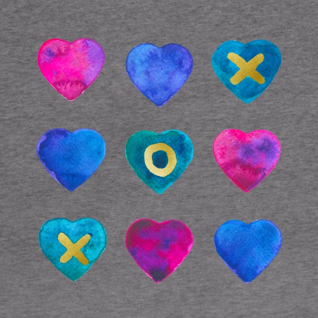 Tic tac toe hearts - pink, purple and blue by Home Cyn Home 